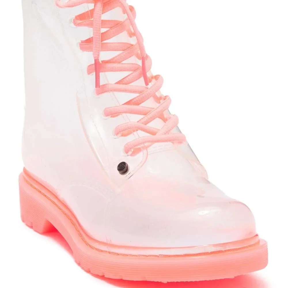 Workshop Ginny Pink Fluorescent Boots Size 36 NWOB